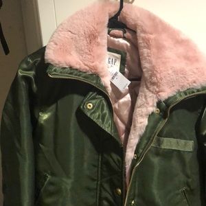 BRAND NEW green and pink bomber jacket